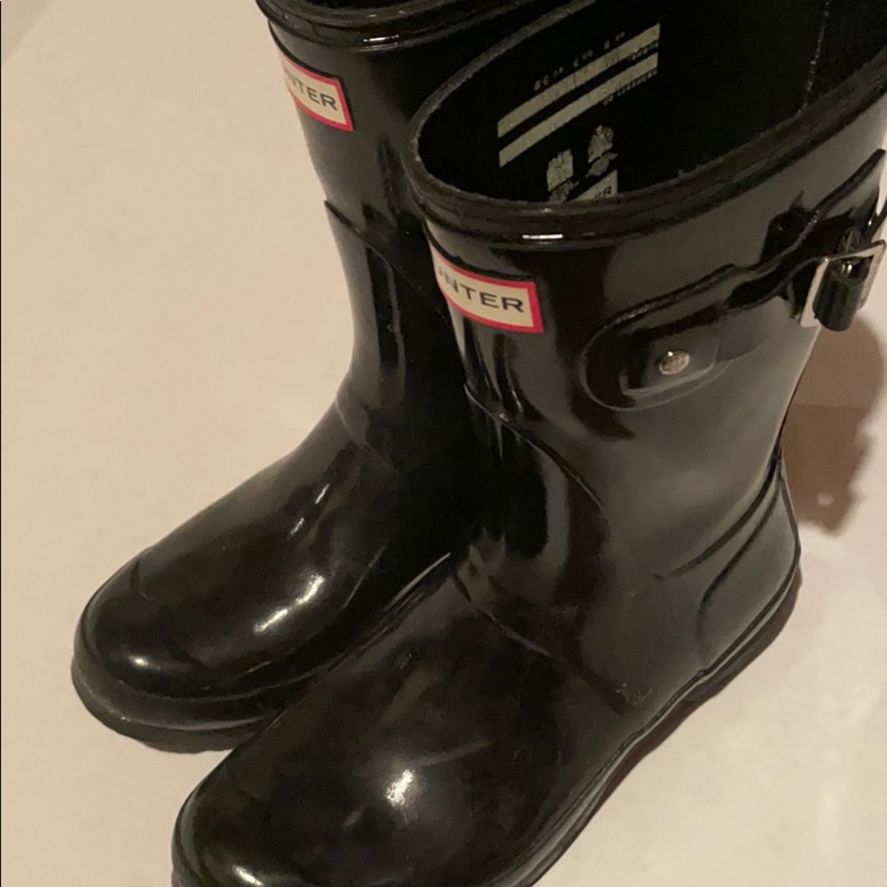 Shiny Black rain boots
